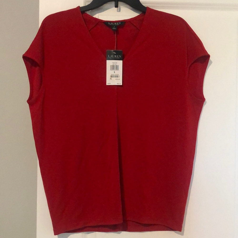 Ralph Lauren brilliant red sleeveless top